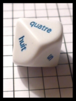 Dice : Dice - 10D - Koplow French Word Numbers White and Blue Die - Troll and Toad Dec 2010